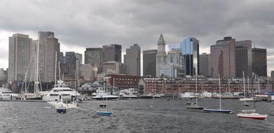 Boston Skyline black and white