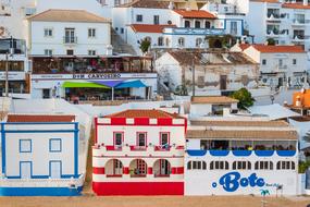 Beautiful landscape with the colorful buildings in Carvoeiro, Portugal