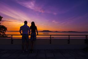 Sunset silhouette people love