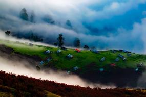 Panoramic view of the dawn in the mountains of Iran