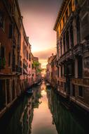 Venice Italy Sunset street