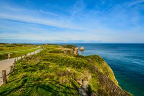 Sky Seashore green blue sea