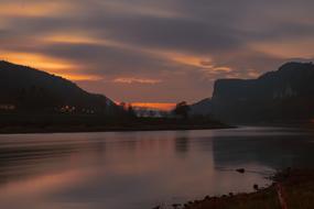 river along the Bastei at sunset