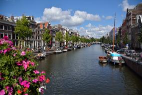 cityscape of Water Channel in Amsterdam
