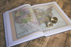 Map Atlas and compass