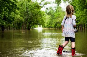 girl Kid walking on water