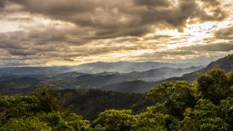 cloudy sky over Mantiqueira mountain range in brazil