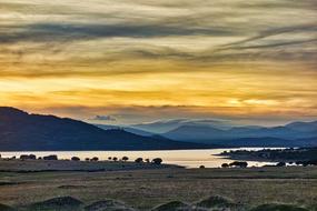 Sunset Santillana lake