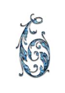 clipart of blue figure 6 ornament