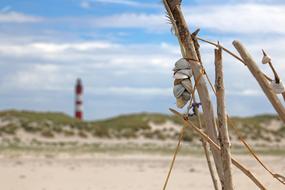 Amrum Lighthouse on Beach sea