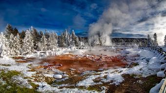 hot spring near the rocks