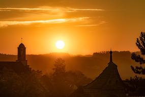 Nature City at Sunset