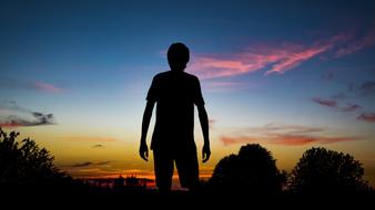 Silhouette Person Man at sunset