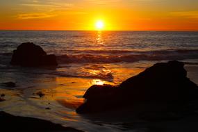 Sunset rocky Beach