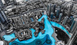 bird's eye view of dubai city