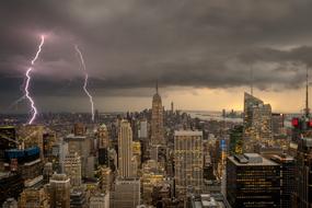 New York Thunderstorm Evening