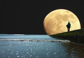 Sea Moon Evening