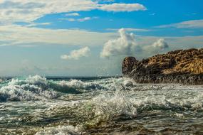 Rocky Coast Waves Sea