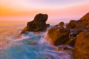 Early Morning Fog over the rocky coast