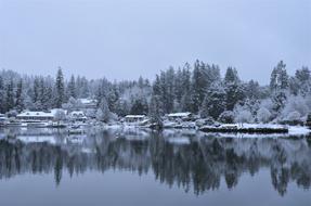 Waterfront Winter Snow lake