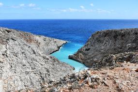 Beautiful and colorful rocks on Seitan Limania in Greece