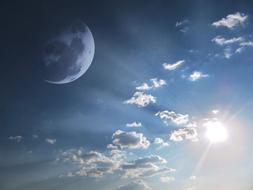 sky moon skyscape sunshine sun