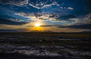 gold Sunset Lake Water