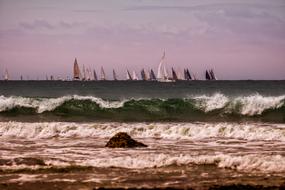 boats at sea during medium waves