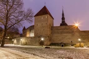 castle against the background of the evening sky in Tallinn, Estonia