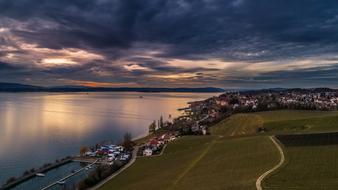 aerial view of Sunset Waters coast Dawn