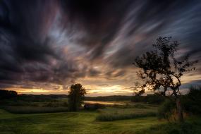 landscape of Sunset Nature field