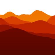 clipart of landscape mountains silhouette