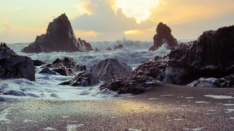 Rocks Coast Sand
