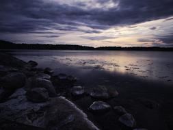 Landscape of Sea Water and storm clouds