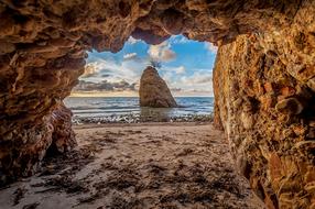 Rock Cave on Sea