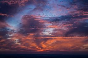 Clouds Afterglow Dusk landscape