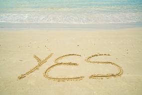 Yes Summer Write on sand beach