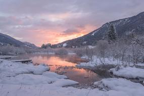 Snowy River Water at sunset