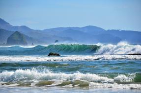 rocks on the coast in waves