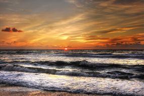 North Sea at Sunset Sky