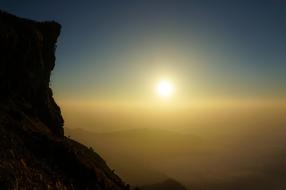 Mountain at Sunrise Sky