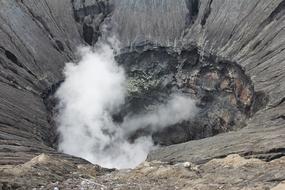 smoking caster, mount bromo, indonesia
