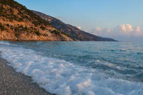 coastal waves at dusk
