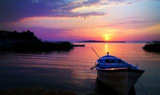 Boat Water Sunset