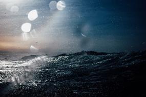 waves, dark ocean