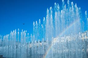 Fountain Rainbow Sky