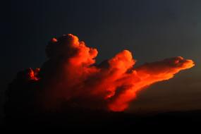 Landscape of Golden Clouds Sunset