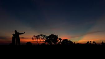 Landscape of people and Tree at Sunset