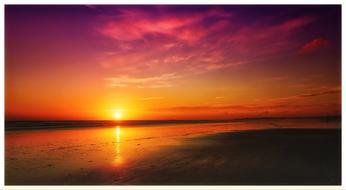colorful twilight over the quiet coast of spain