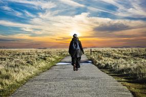 Walk Alone at North Sea coast
